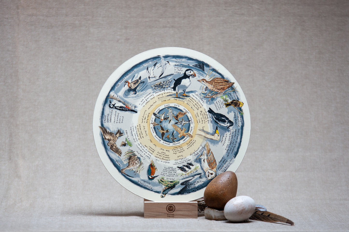 Some Rare Birds of Ireland — Wooden Circular Print