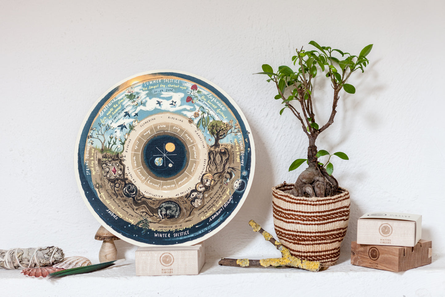 Wheel of the Year Calendar — Wooden Circular Prints