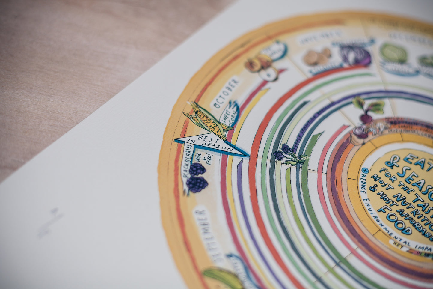 Seasonal Food Calendar — Limited Edition Print on Paper