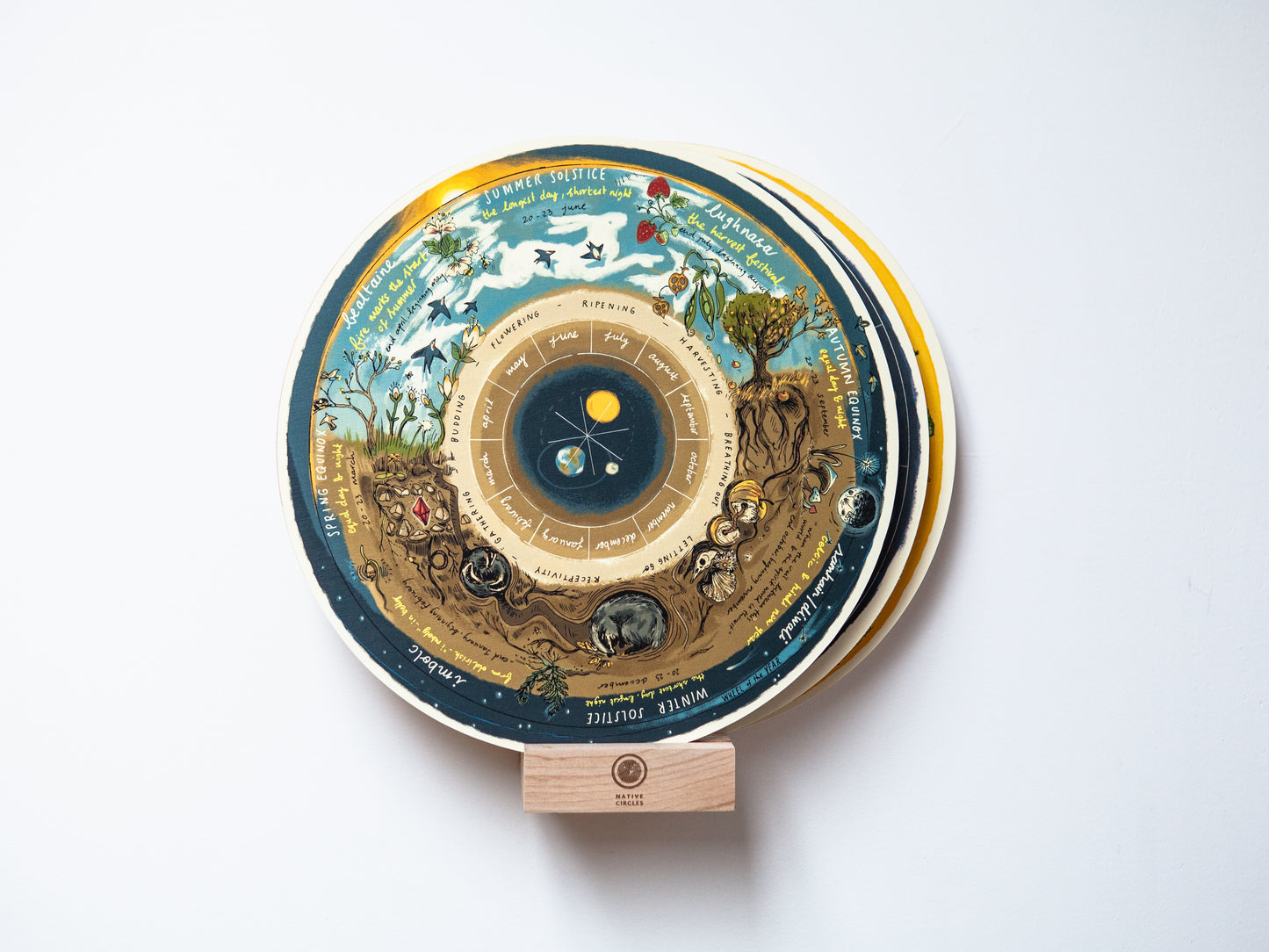 Wheel of the Year Calendar — Wooden Circular Prints