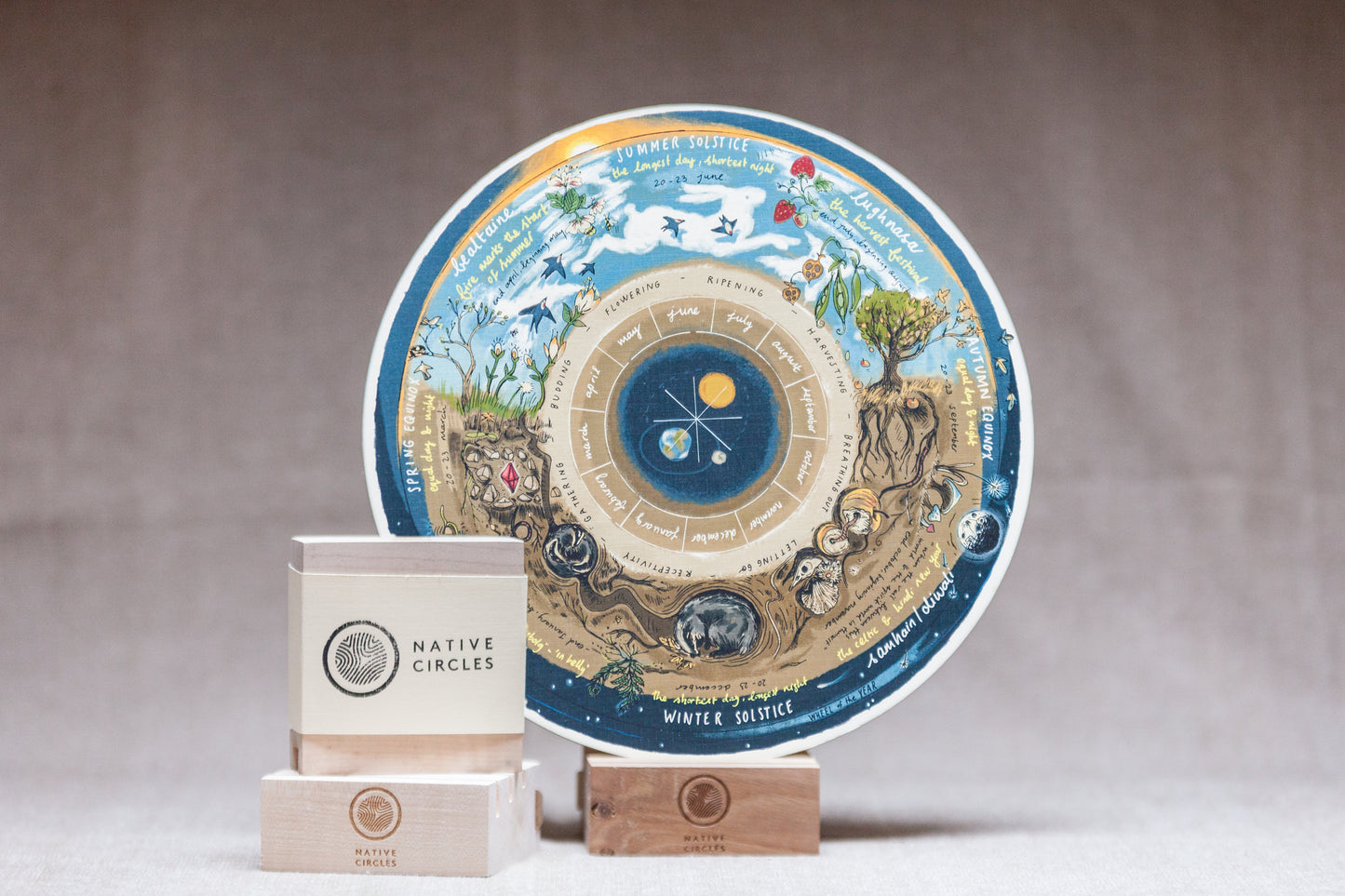 Wheel of the Year Calendar — Wooden Circular Prints