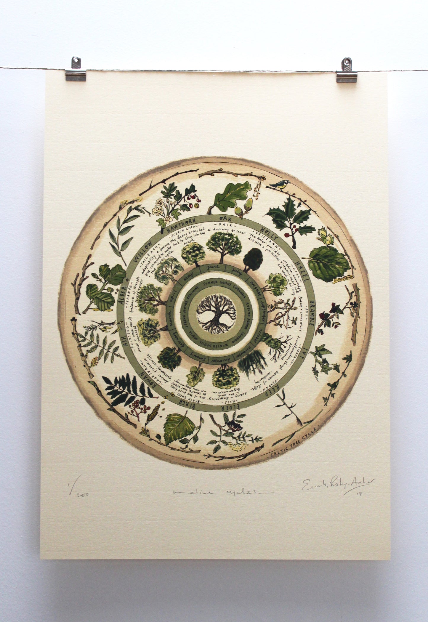 Celtic Tree Calendar — Limited Edition Print on Paper