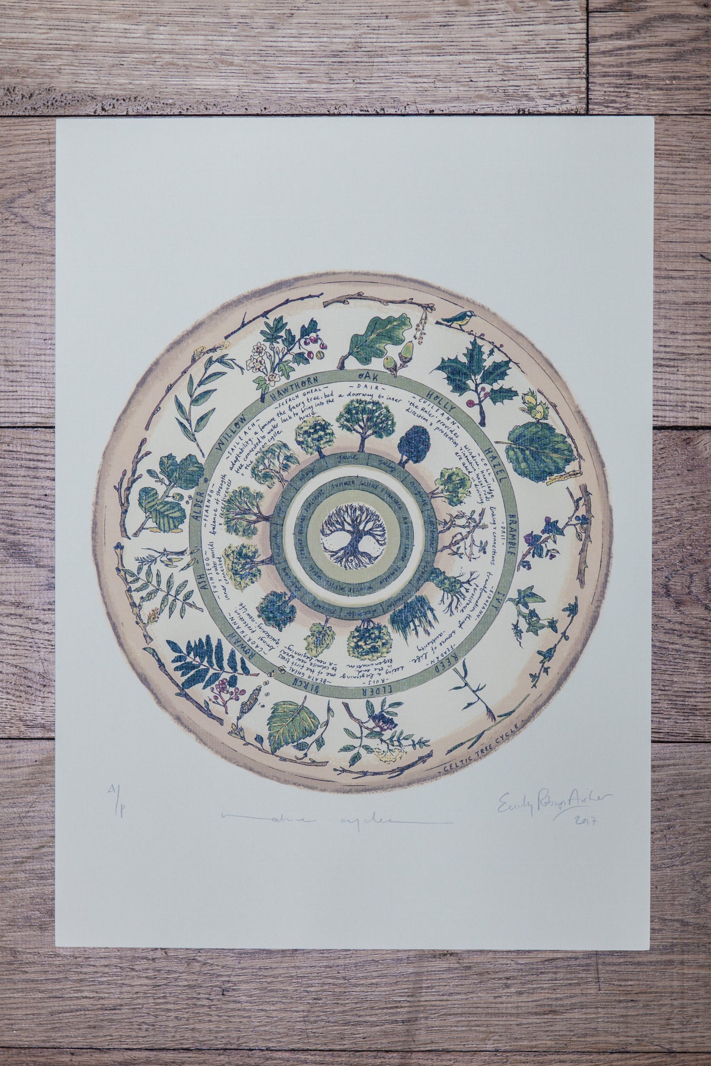 Celtic Tree Calendar — Limited Edition Print on Paper