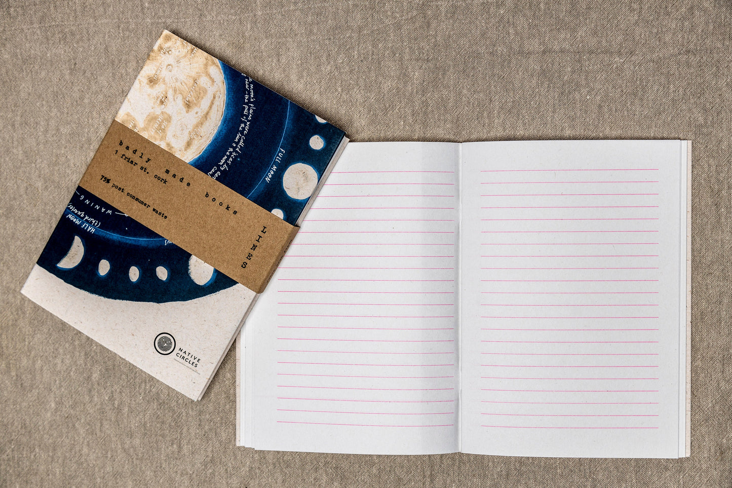 Lunar Phases Lined Notebook