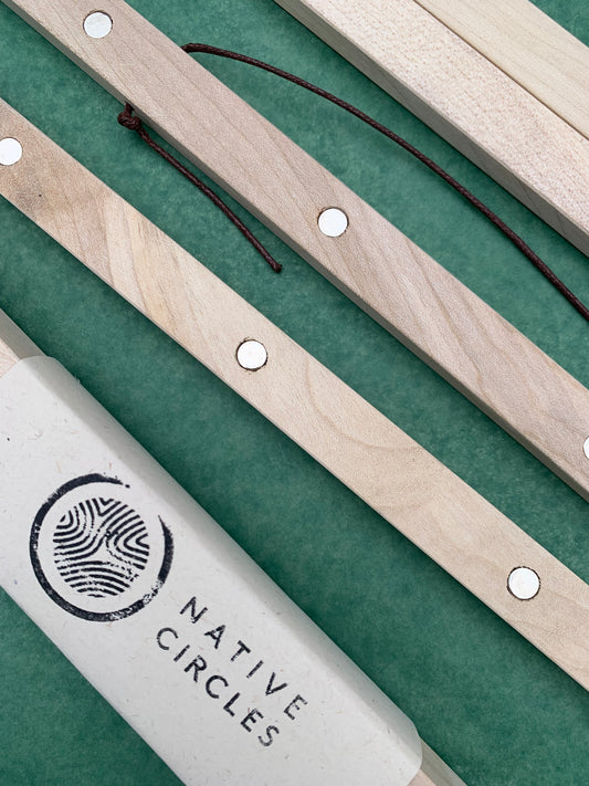 Close up of wooden frames for prints or posters. Showing concealed magnets