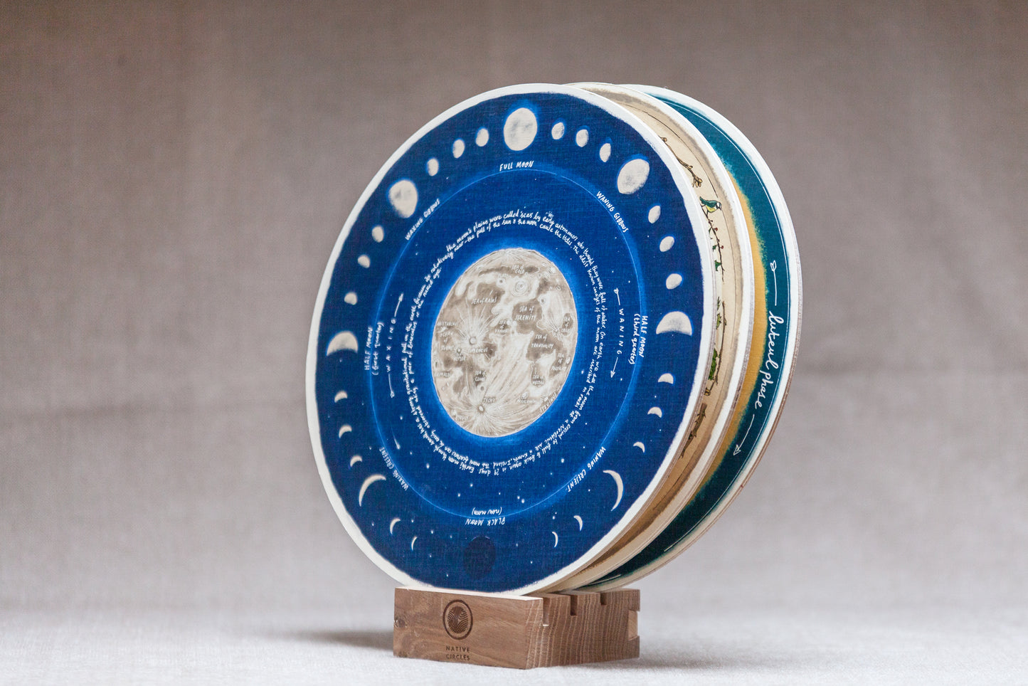 Moon Phases, Lunar Calendar — 'Native Circles' Birchwood Wheel