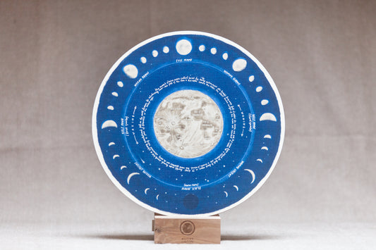 Moon Phases, Lunar Calendar — Wooden Circular Print